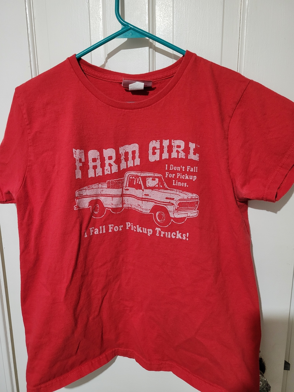 Farm Girl Graphic Tee - Red Short Sleeve Top